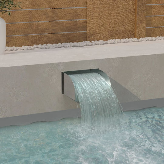 vidaXL Pool Waterfall made of Stainless Steel 14x30x34cm Silver