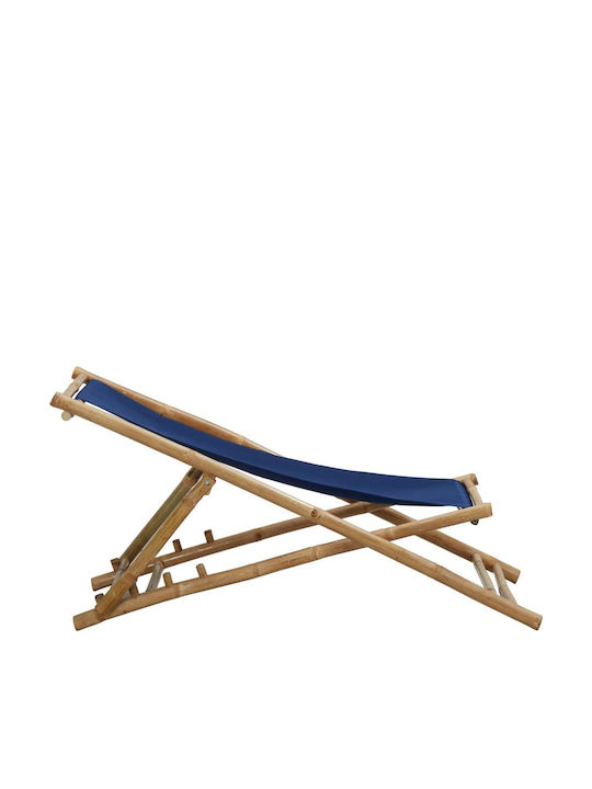 Deckchairs Bamboo with Navy Blue Fabric 108x60x62cm