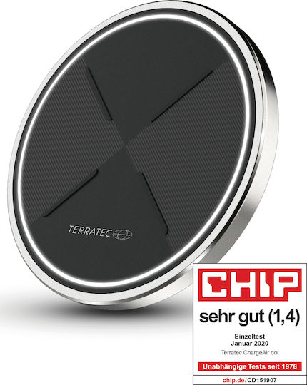 TerraTec Ασύρματος Φορτιστής (Qi Pad) Μαύρος (ChargeAir dot!)