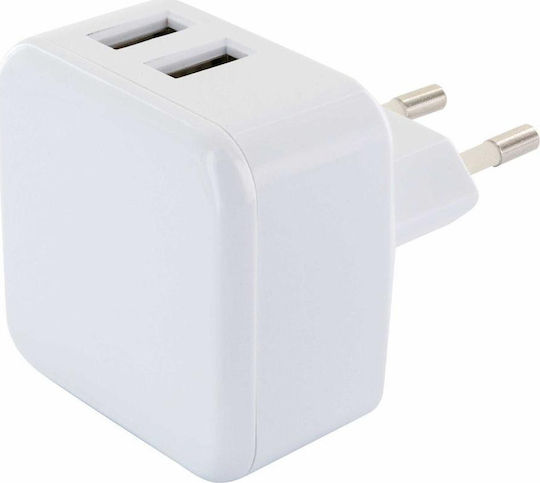 Schwaiger Зарядно без кабел с 2 USB-A порта Бял (LAD230)