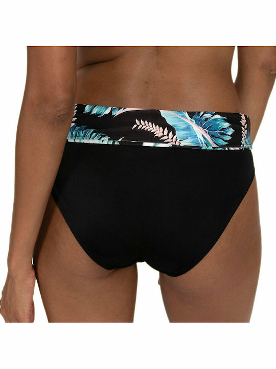 Marafa Bikini Slip Hohe Taille Schwarz