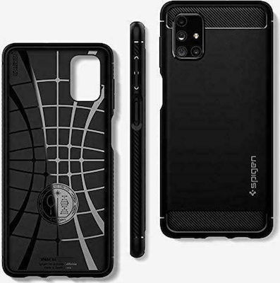 Spigen Rugged Armor Back Cover Σιλικόνης Μαύρο (Galaxy M51)