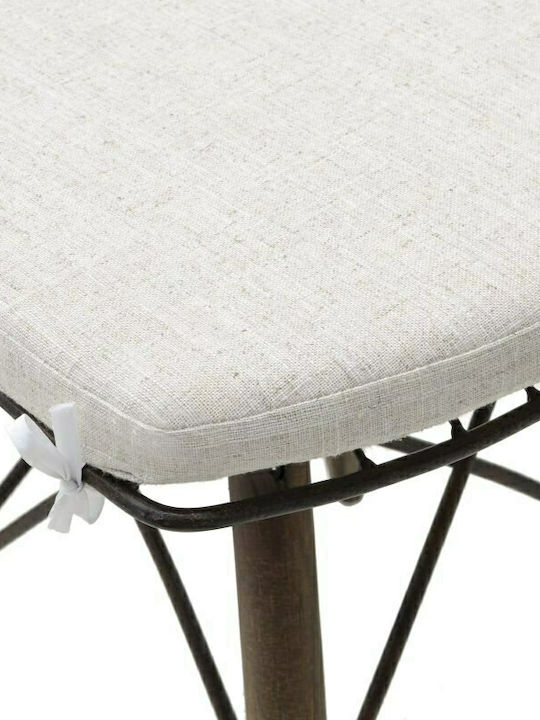 Outdoor Chair Metallic Rusty Silver with Cushion 42x50x77cm