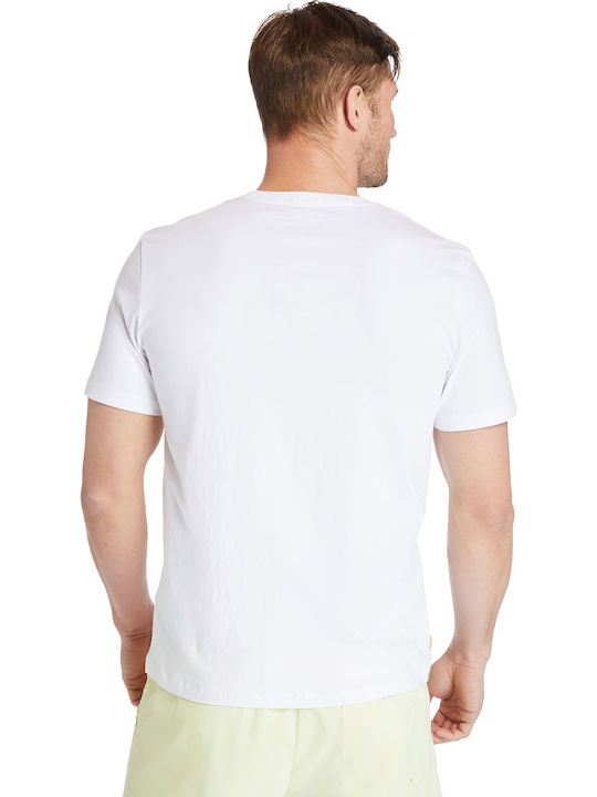 Timberland Kennebec River Horizon Ανδρικό T-shirt Λευκό Με Στάμπα