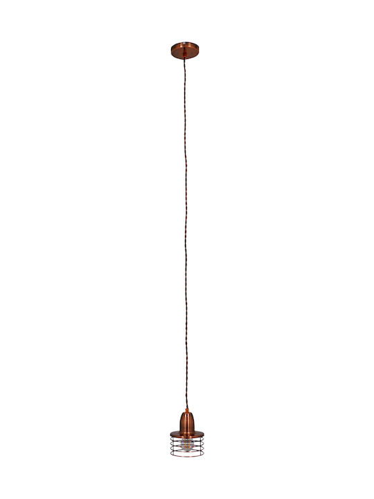 GloboStar Manhattan Κρεμαστό Φωτιστικό Χάλκινο με Ντουί E27 11εκ.