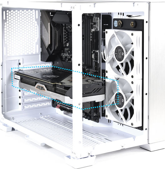Lian Li O11 Dynamic Mini Gaming Middle Tower Carcasă Calculator cu Fereastră Laterală Albă ca Zăpada