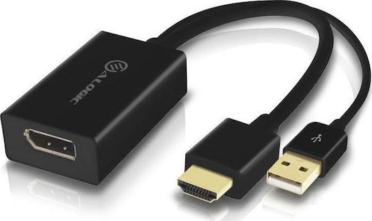 Alogic Convertor HDMI / USB-A masculin în DisplayPort feminin 1buc HDDPU-ACTV