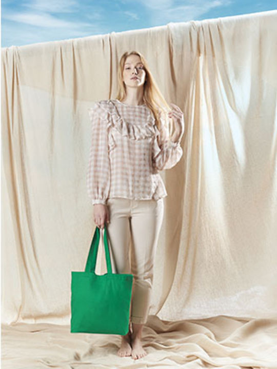Westford Mill Βαμβακερή Τσάντα για Ψώνια Kelly Green