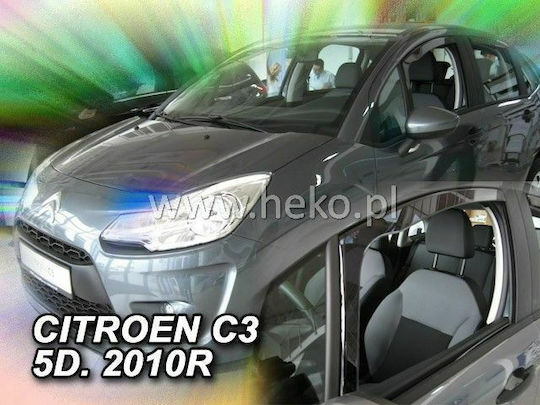 Heko Set of Windbreakers Front and Rear Car Dark Fime for Citroen C3 4pcs