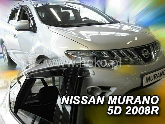 Heko Set of Windbreakers Front and Rear Car Dark Fime for Nissan Murano 4pcs