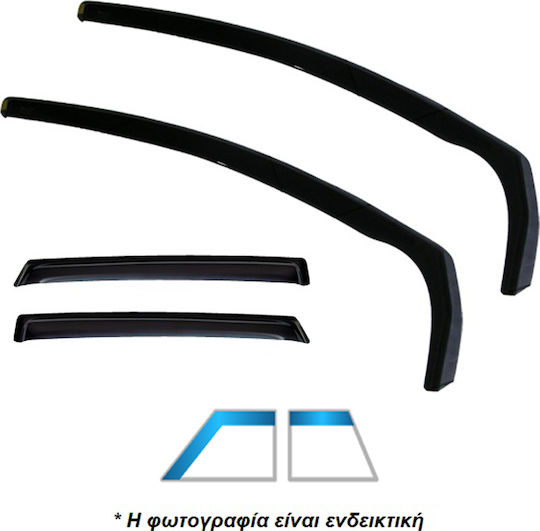 Heko Set of Windbreakers Front and Rear Car Dark Fime for BMW X1 4pcs