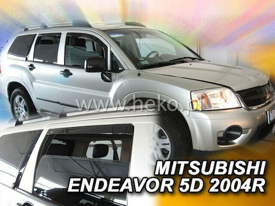 Heko Set of Windbreakers Front and Rear Car Dark Fime for Mitsubishi Canter 4pcs