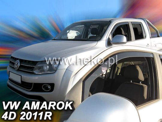 Heko Set of Windbreakers Front Car Dark Fime for Volkswagen Amarok 2pcs