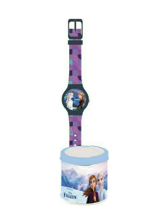 Διακάκης Παιδικό Ρολόι Αναλογικό με Καουτσούκ/Πλαστικό Λουράκι Μωβ Frozen 2