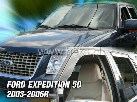 Heko Set of Windbreakers Front and Rear Car Dark Fime for Ford Expedition 4pcs