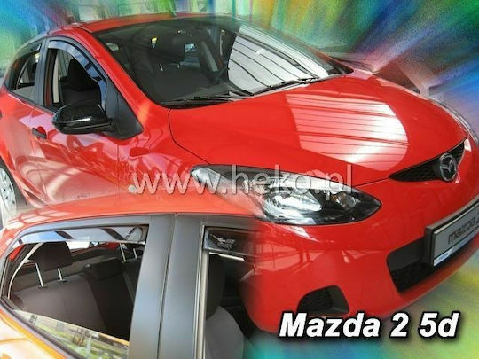 Heko Σετ Ανεμοθραύστες Αυτοκινήτου Μπροστινοί Σκούρο Φιμέ για Mazda 2 2002-2007 2τμχ