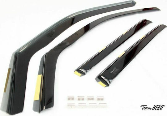 Heko Set of Windbreakers Front and Rear Car Dark Fime for Opel Astra K 5D 2015 4pcs