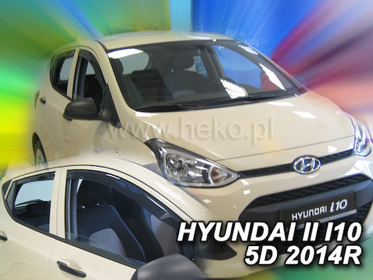 Heko Set of Windbreakers Front and Rear Car Dark Fime for Hyundai i10 4pcs