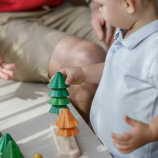 Plan Toys Παιχνίδι Στοίβαξης Δεντράκια Ταξινόμησης από Ξύλο για 18+ Μηνών