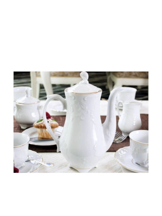 Cmielow Rococo Teapot Set Porcelain Χρυσό 1200ml 27pcs