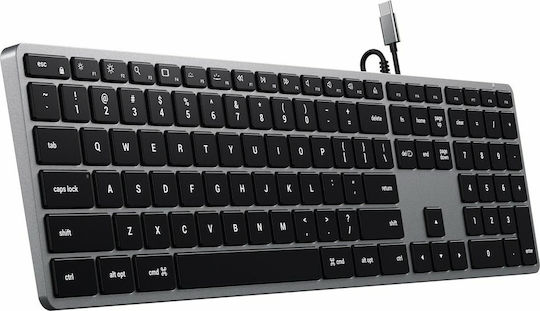 Satechi Slim W3 Wired Πληκτρολόγιο Αγγλικό US Συμβατό με Mac Γκρι
