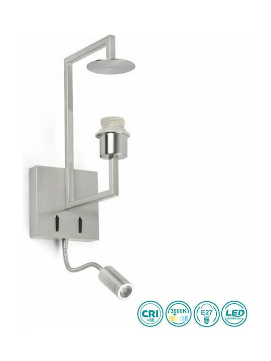 Faro Barcelona Lamp Wall Silver 19x28cm Faro Barcelona Lamp Wall Silver 19x28cm