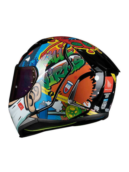 MT Revenge 2 KN95 Gloss Pearl Black Motorcycle Helmet Full Face DOT / ECE 22.05 1450gr