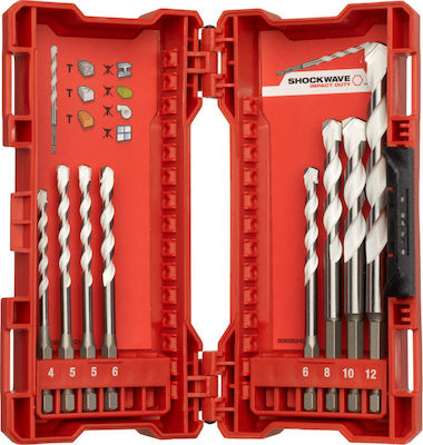 Milwaukee Set 8 1/4" Burghie cu Diamant Carbură cu Tija Hexagonală pentru Materiale de construcție, Metal, Lemn, Sticlă, gresie și Panouri de gips-carton