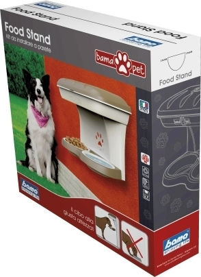 Bama Kunststoff Schale mit Behälter Futter & Wasser für Hund & Katze auf Basis von 2x 52cm in Braun Farbe
