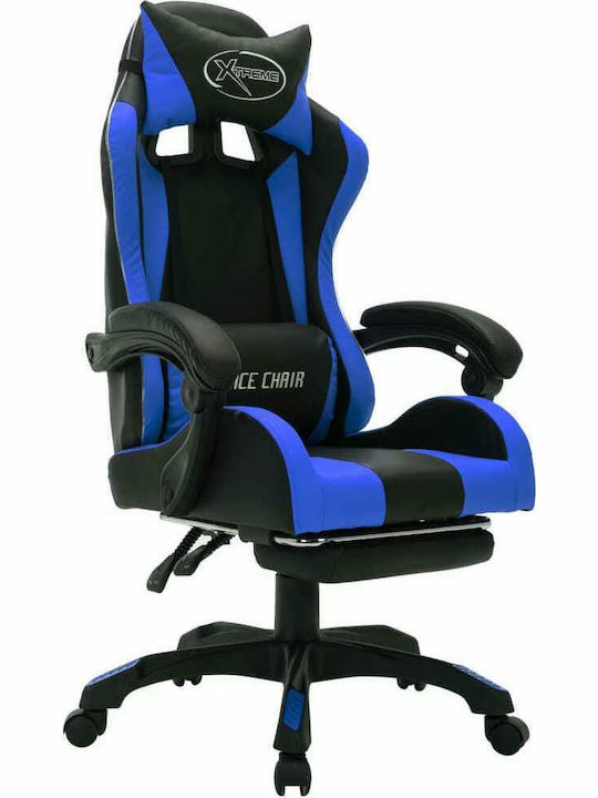 vidaXL 288006 Gaming Chair with RGB Lighting and Footrest Black/Blue