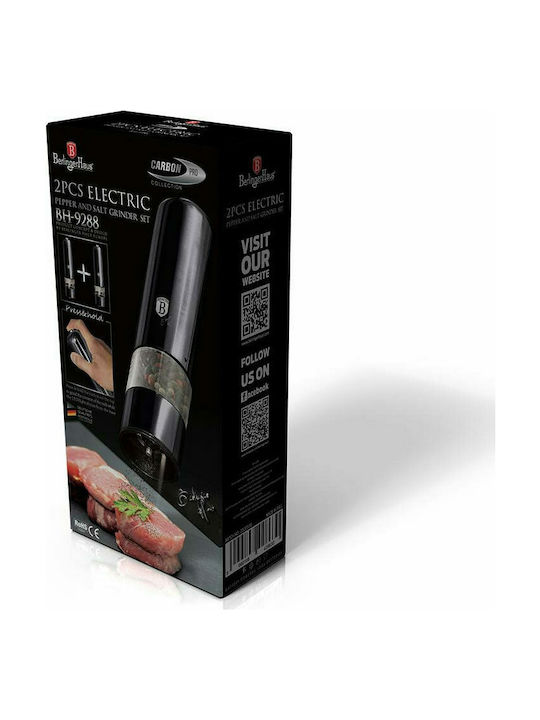 Berlinger Haus Carbon Pro Edition Electric Inox Spice Mill Set Black 2pcs