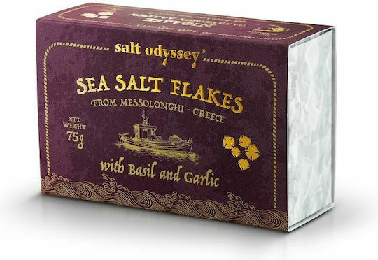 Salt Odyssey Mesolongi Flakes Sea Salt with Basil & Garlic 75gr