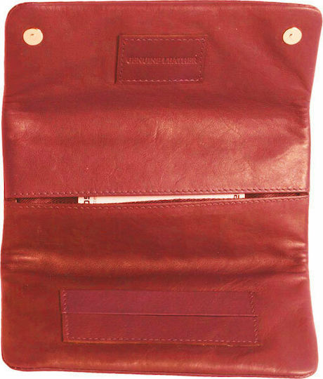Mario Rossi Tobacco Pouch With Magnetic Clasp 16.2x8.3cm Red