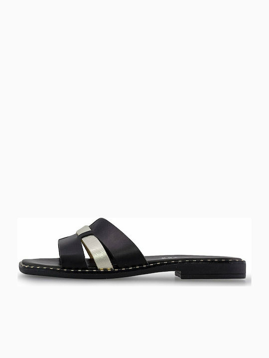 Softies Leather Women's Flat Sandals Anatomic in Black Color