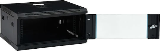 vidaXL Wall Mounted Rack Cabinet 4U 60x45x28.5cm Black 30164