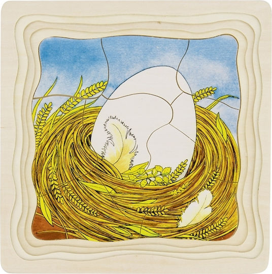 Wooden Kids Puzzle Evolution Chicken for 3+ years+ Years 44pcs Goki