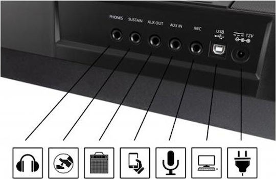 Keyboard Classic Cantabile CPK-403 with 61 Dynamic Keys with Stand and Stool Black Deluxe Bundle