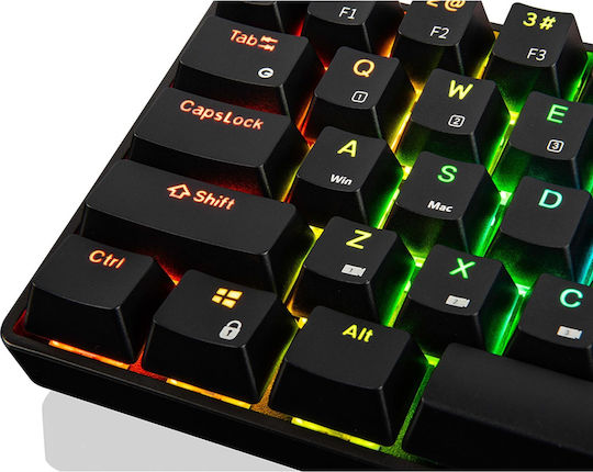 Modecom Volcano Lanparty RGB BT Wireless Gaming Mechanical Keyboard 65% with Gateron Yellow Switches and RGB Lighting (English US)
