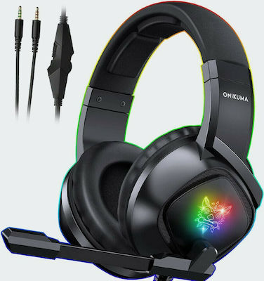 Onikuma K19 Über Ohr Gaming-Headset mit Verbindung USB / 2x3,5mm Schwarz