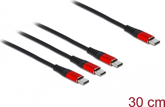 DeLock Regular USB to Type-C Cable 3A Μαύρο 0.3m 86712