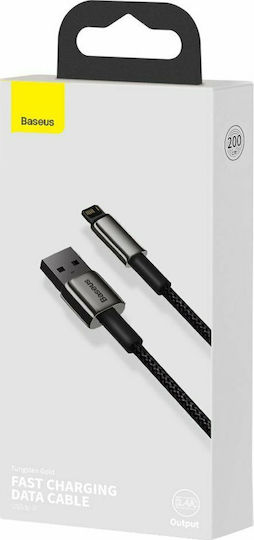 Baseus Tungsten Braided USB to Lightning Cable Μαύρο 2m (CALWJ-A01)