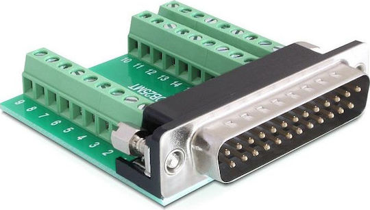 DeLock Adapter Sub-D 25 pin male Terminal Block 27 pin (65318)