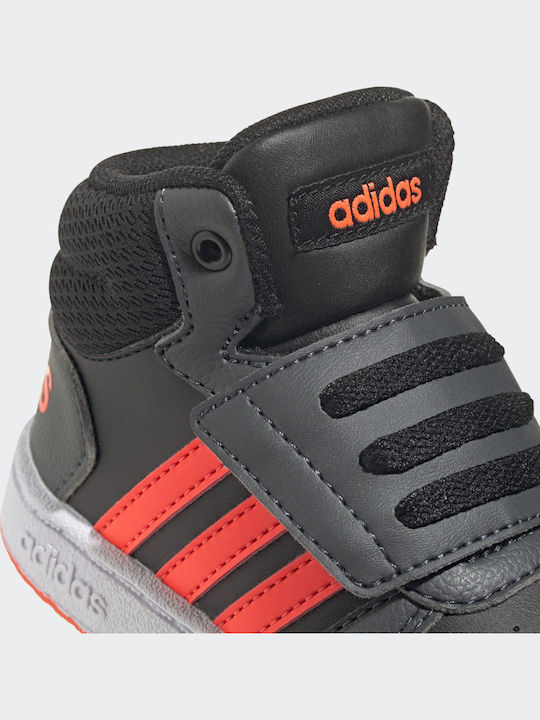 Hoops 2.0 Mid Αθλητικά Παιδικά Παπούτσια με Σκρατς Core Black / Solar Red / Grey Six