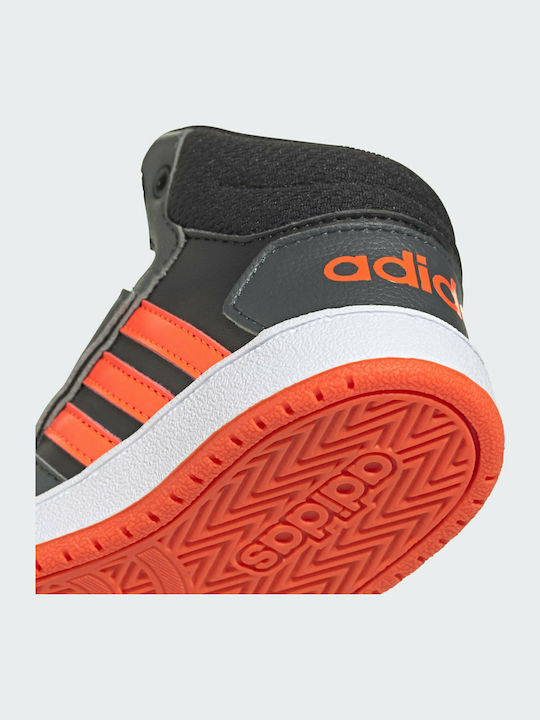 Hoops 2.0 Mid Αθλητικά Παιδικά Παπούτσια με Σκρατς Core Black / Solar Red / Grey Six