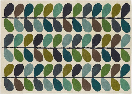 Orla Kiely Stem Kingfisher Lucrat manual Covor Rectangular Din lână Multi