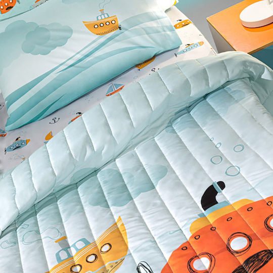 Saint Clair Kinderdecke Einzel Sub Hellblau 160x220cm