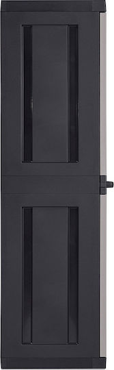 Zweiflügeliger Schrank Bios Mega XXL Kunststoff mit 3 Regale Black / Warm Grey 89x54x190cm