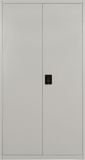 Zweiflügeliger Schrank Metallisch Verzinkt mit Trennwand & 3 Regale 90x54x181cm