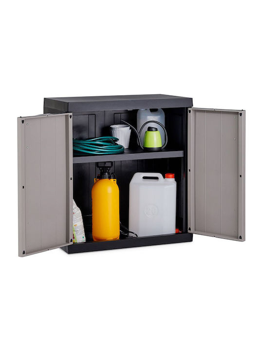 Zweiflügeliger Schrank Bios Mega Kunststoff mit 1 Regal Black / Warm Grey 304 89x54x96cm