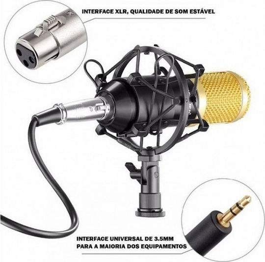 Andowl MIC8 Set Комплект Δυναμικό Микрофон Шоково монтиран за Вокали в Черен Цвят
